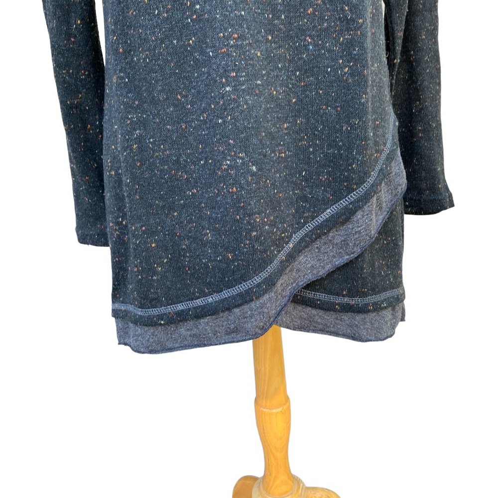 Yak n Yeti Sweater Dress Tunic Gray Speckled Asymmetrical Hem Long Sleeve Scandi - Picture 5 of 10